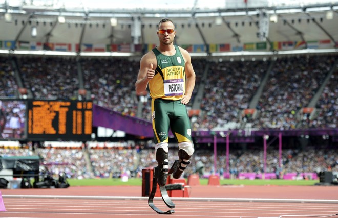 Pistorius se tornou em Londres o primeiro atleta com as pernas amputadas abaixo do joelho a participar de uma Olimpíada |
