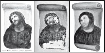 Ecce Homo: a pintura original, desgastada e restaurada | Divulgação