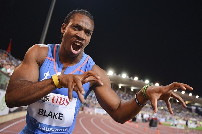 Blake conquistou a melhor marca da carreira e terceira melhor da história nos 100 metros rados em Lausanne | Fabrice Coffrini / AFP