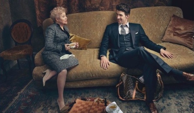 Campanha da Louis Vuitton com Michael Phelps e Larissa Latynina |