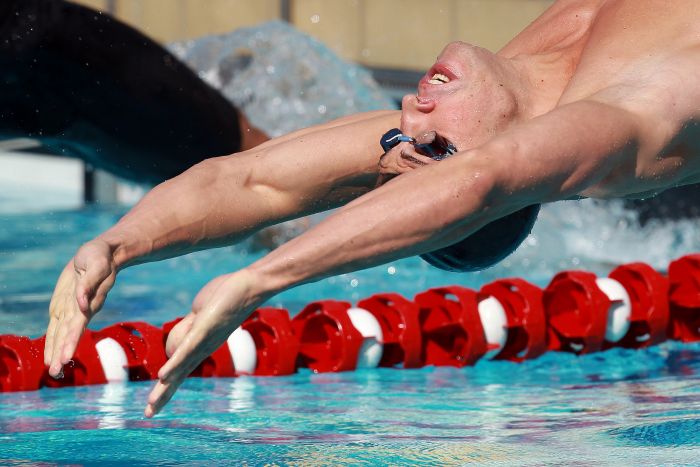 Guilherme Guido na largada da eliminatória dos 50 m costas do Troféu José Finkel | Satiro Sodré / Agif