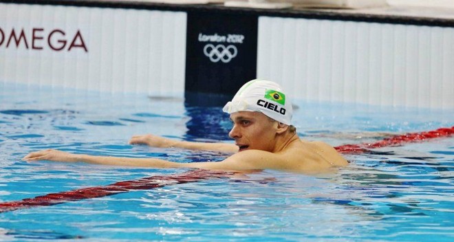 Cesar Cielo treminou os 100m livre em sexto lugar |