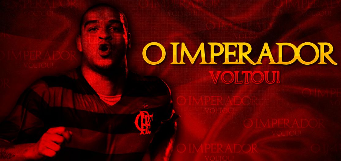 Imagem divulgada no site oficial do Flamengo anuncia volta de Adriano | Reproducao