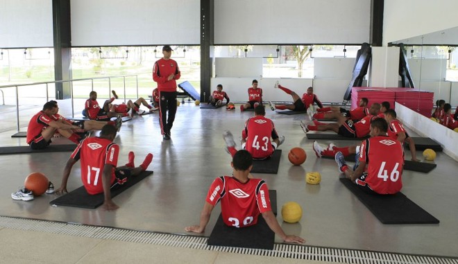 Atlético treinou apenas na academia na tarde desta quinta-feira (16) |