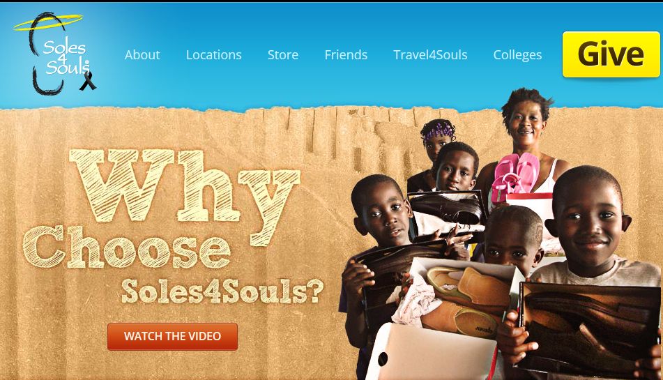 Site da campanha Soles4Souls | Reprodução