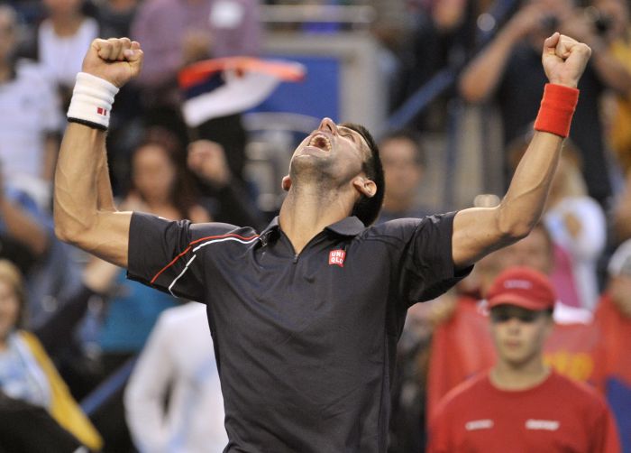 Djokovic comemora após fechar a decisão de Toronto contra Gasquet | Mike Cassese / Reuters