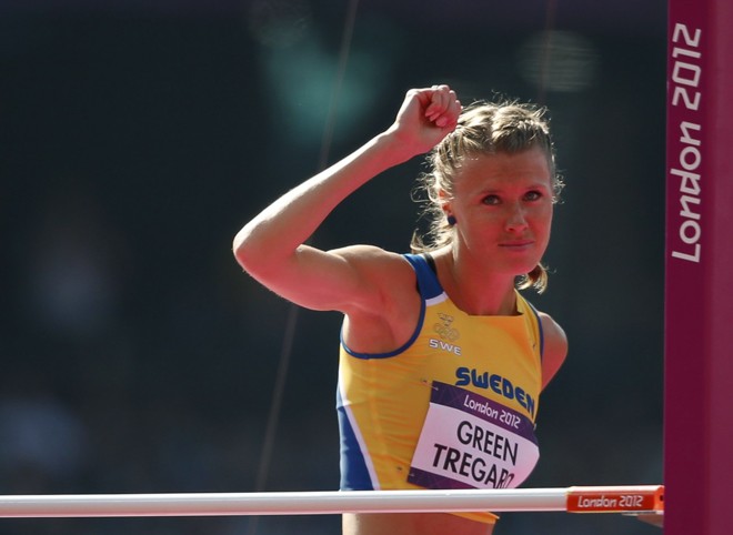 A sueca Emma Green Tregaro se destacou no salto em altura, chegando à final | 