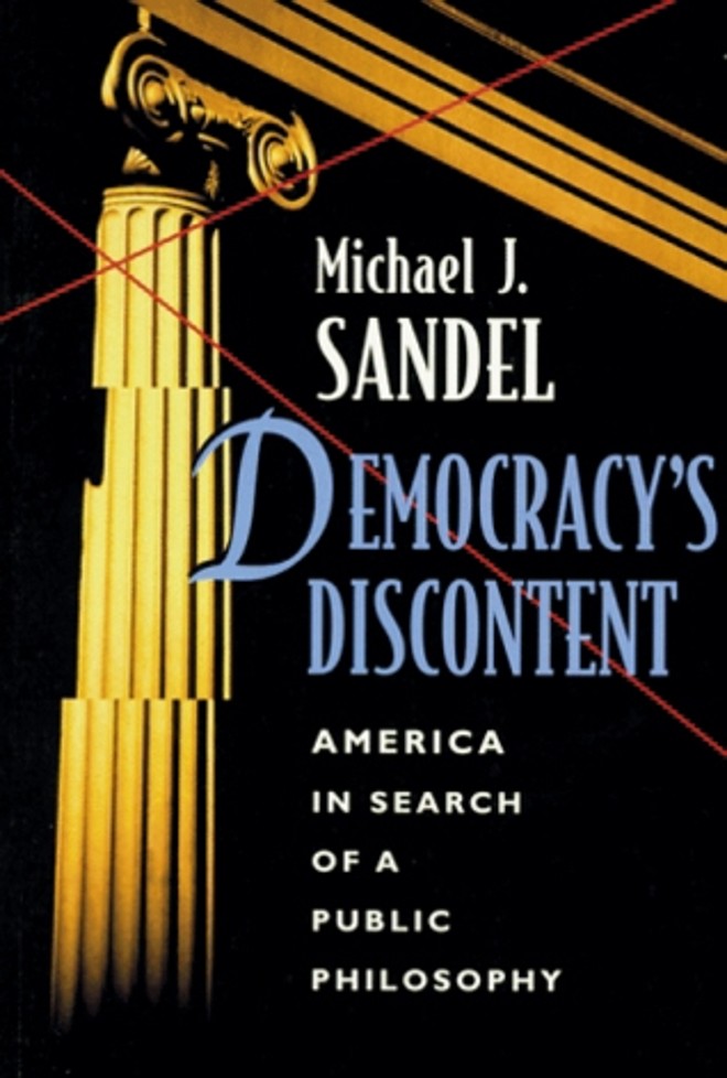 Democracys Discontent: O livro trata de vários dilemas que os Estados Unidos tiveram de enfrentar ao longo de sua história. Sandel recupera os debates sobre a escravidão, no século 19, sobre o capitalismo industrial e chega a questões contemporâneas, como o Estado de bem-estar social, o aborto, os direitos dos gays etc. E recupera os discursos e as posições dos presidentes do país e dos grandes teóricos que escreveram sobre esses temas. Sandel defende que apenas com um grande debate público, que inclua uma discussão sobre valores morais, é possível fazer uma reflexão séria e produtiva sobre vários desses temas, algo que estaria faltando tanto a democratas quanto a republicanos.Serviço: Harvard University Press, 432 págs., US$ 24. (Não disponível em português) |