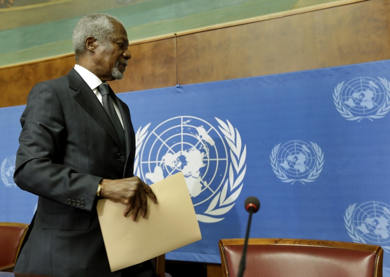 O enviado especial da ONU para a Síria, Kofi Annan, anunciou que deixará o cargo a partir de 31 de agosto e criticou a falta de entendimento no Conselho de Segurança | Denis Balibouse/Reuters