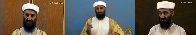 Imagens de Bin Laden em outros três vídeos apreendidos pelas forças dos EUA na casa do terrorista | Fotos: Pentágono/AFP e Reuters