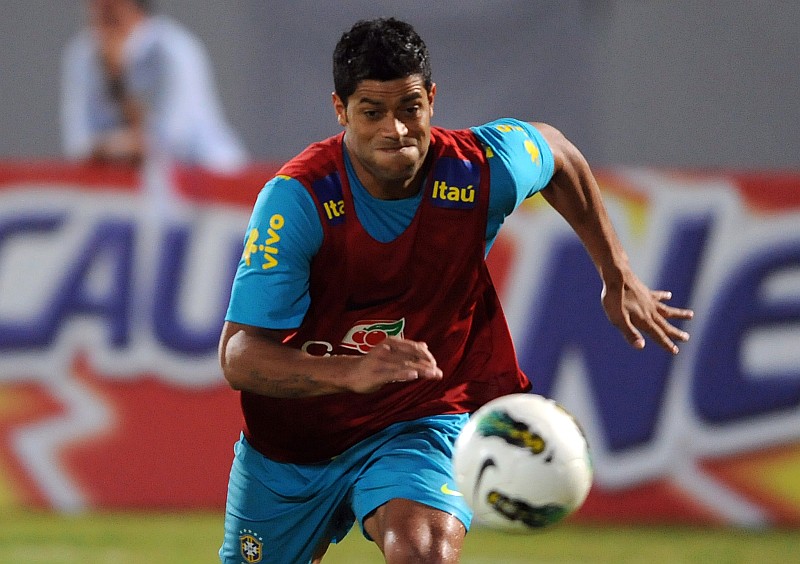 Hulk vestiu o colete titular no treinamento da seleção no Arruda | Antonio Scorza / AFP