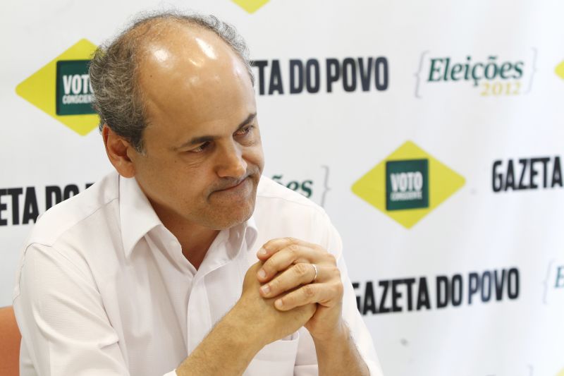 Registro de Fruet durante a sabatina com jornalistas da Gazeta do Povo | Hugo Harada/ Gazeta do Povo