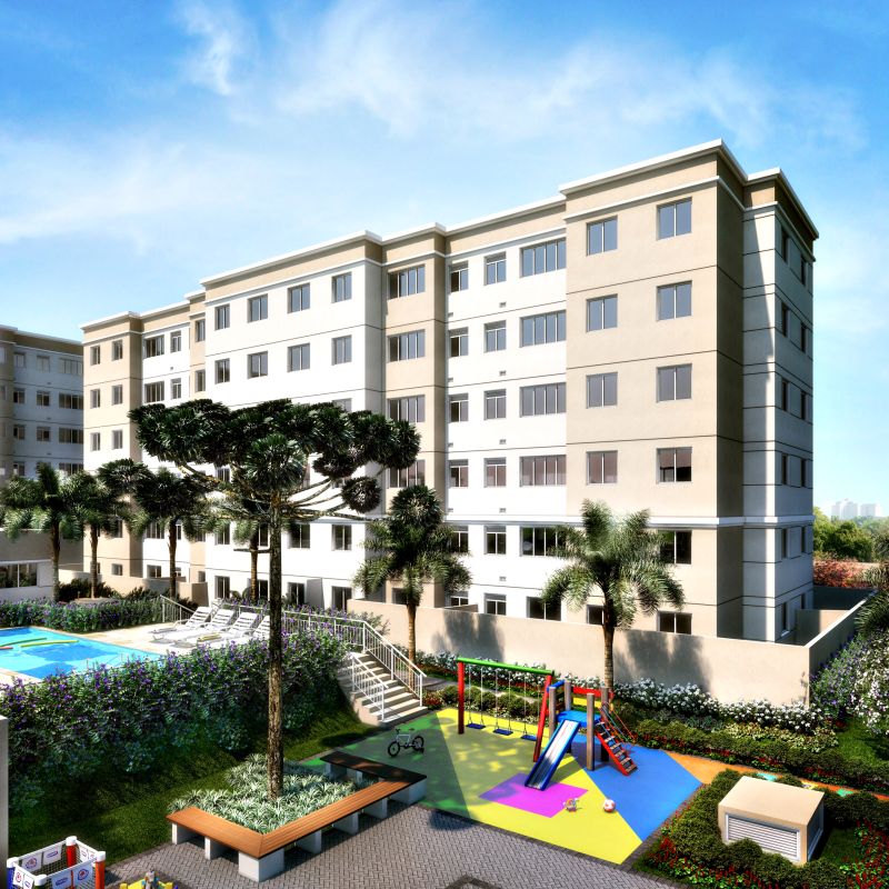 O residencial oferece plantas de um, dois e três quartos com unidades de 39 a 64 metros quadrados | Divulgação