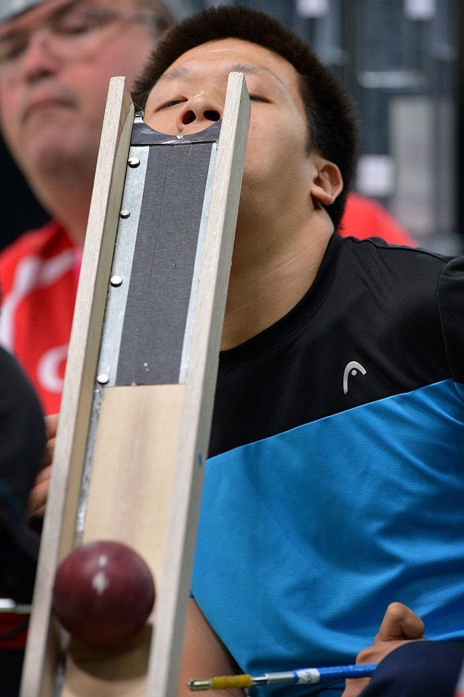 Sul-coreano Han-Soo Kim em prova de bocha na Palímpiada | 