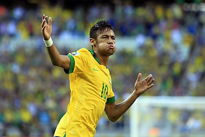 Neymar comemora o gol aos 47 do segundo tempo da vitória do Brasil sobre a Argentina | Mowa Press