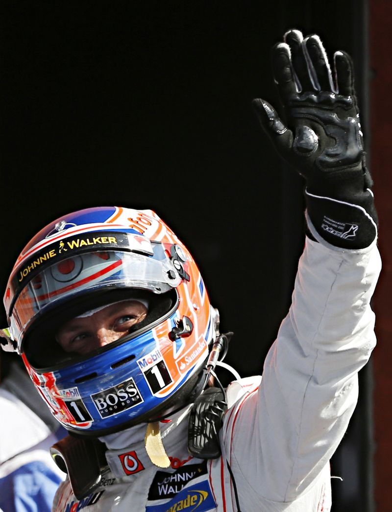 Jeson Button comemora a melhor volta no treino classificatório em Spa | Francois Lenoir/ Reuters