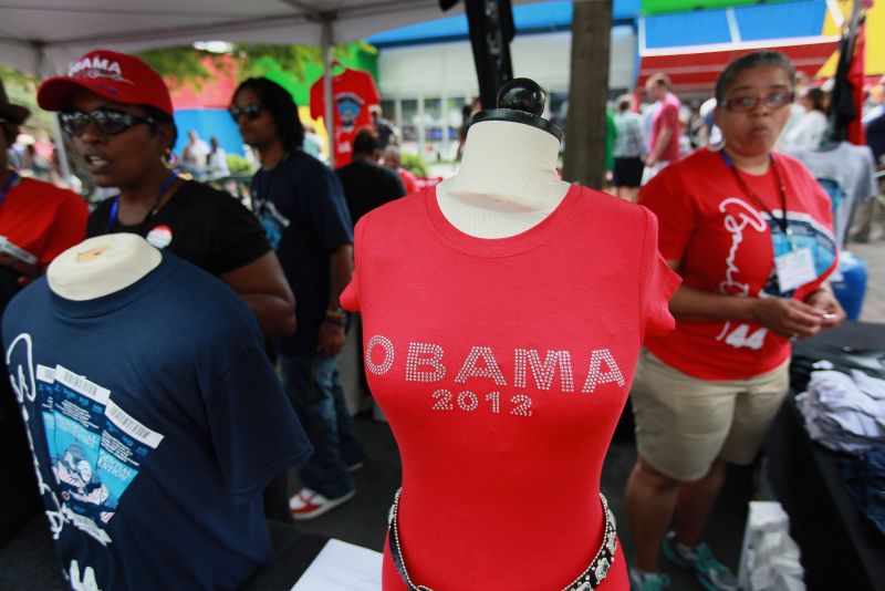Ruas da cidade de Charlotte já refletem o clima da Convenção Democrata de 2012 | AFP/Getty Images/Scott Olson