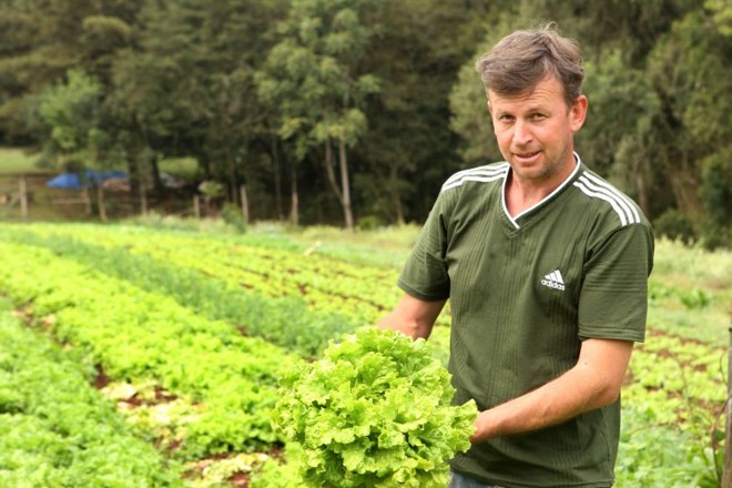 Alfredo Lakoski vive na área rural e produz hortaliças |