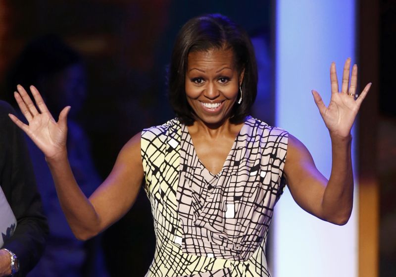 A primeira-dama dos EUA, Michelle Obama, no palco onde ocorre a convenção democrata em Charlotte, na Carolina do Norte | REUTERS/Jason Reed