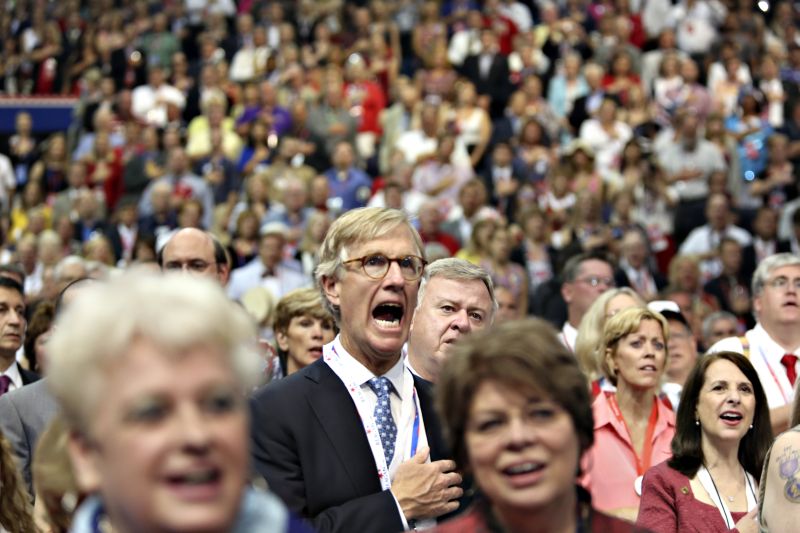 Republicanos participam da convenção nacional do partido em Tampa, na Flórida, evento que oficializou a candidatura à Presidência do mórmon Mitt Romney | Josh Haner/The New York Times