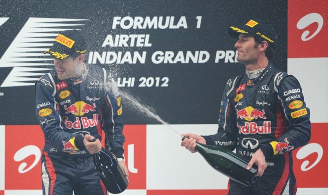 Mark Webber, companheiro de equipe de Vettel, terminou em terceiro | 