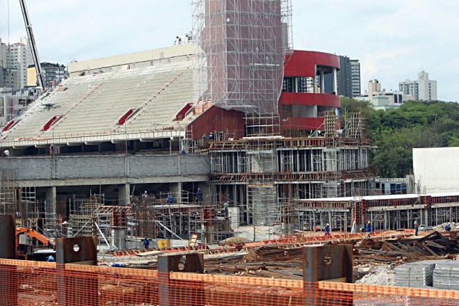 Imagens das obras na Arena nesta segunda-feira (22/10) | 