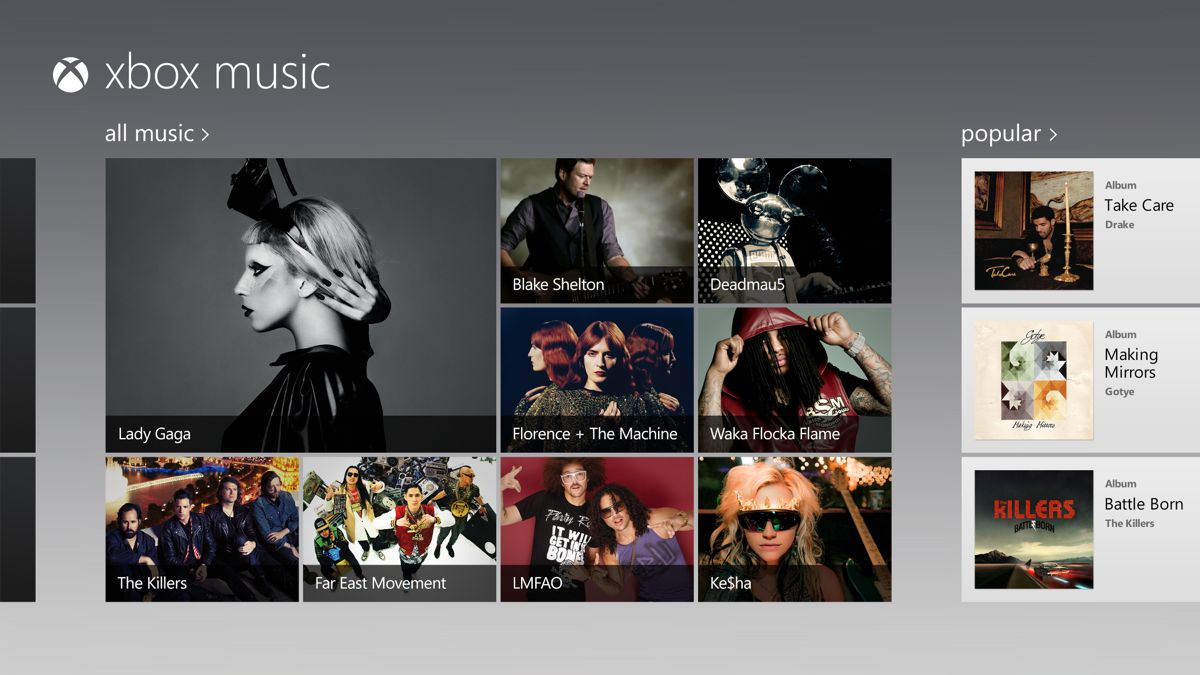 Microsoft lança o Xbox Music, para competir com iTunes e Spotify. |