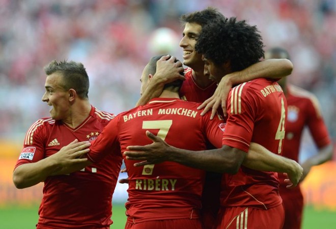Equipe do Bayern de Munique vence o Hoffenheim no jogo deste sábado | AFP PHOTO/CHRISTOF STACHE