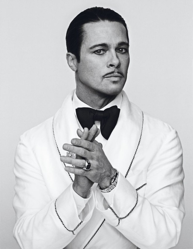 Brad Pitt em ensaio para a revista Interview |