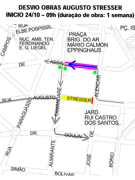 Na obra do Hugo Langue, as intervenções na via devem durar até a próxima terça-feira (30) | Setran/Divulgação