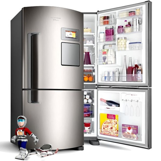 Geladeira inteligente -O projeto da geladeira inteligente da Brastemp teve início no começo de 2011, quando apareceram as primeiras ideias da Whirpool para a fabricação de uma nova geladeira voltada para a classe A. 