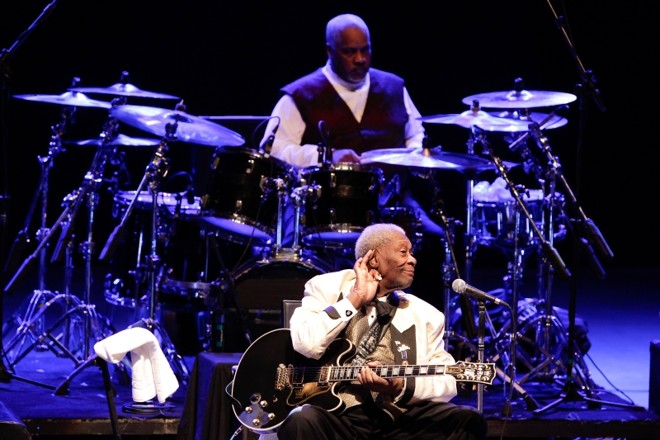 King interagiu com a plateia durante todo o show. | 