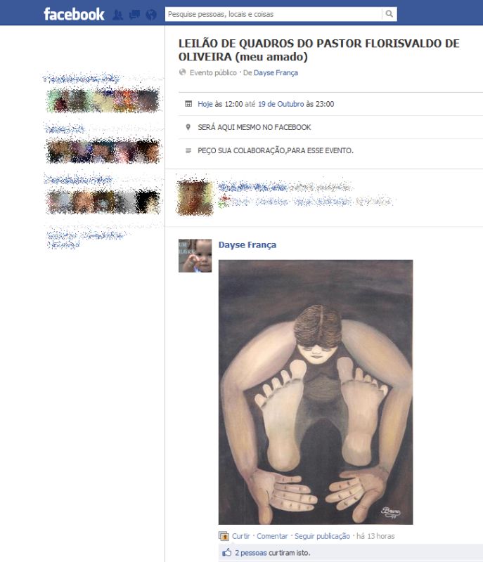 Evento no Facebook anuncia a venda dos quadros pintados pelo "Cabo Bruno" | Reprodução/Facebook