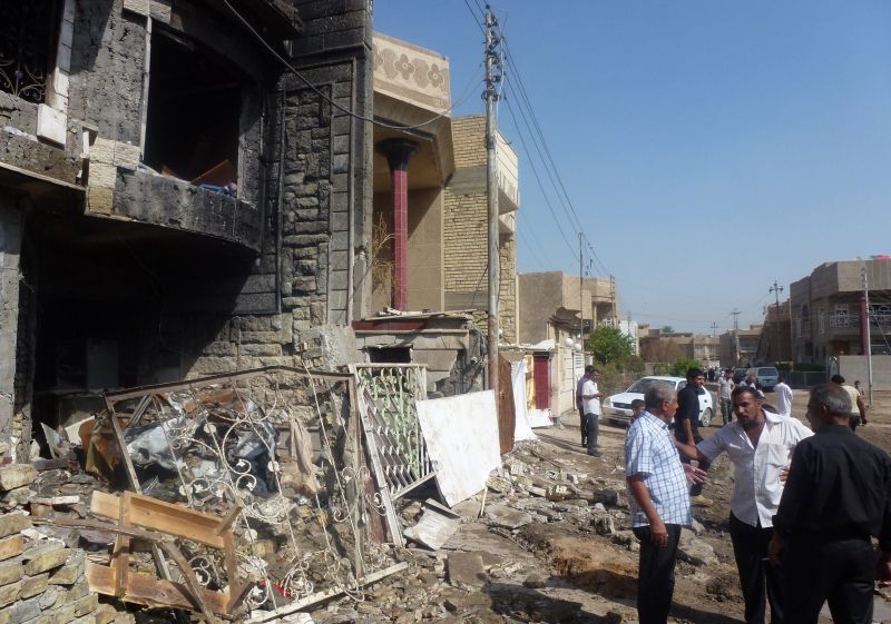 Edificação no bairro de Chikuk foi destruída por ataque com morteiros | AFP Photo/Sabah Arar