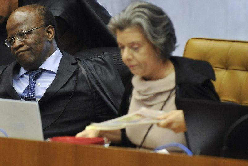 Joaquim Barbosa e Carmem Lúcia: voto da ministra pela absolvição dos réus contrariou o relator | José Cruz/ABr