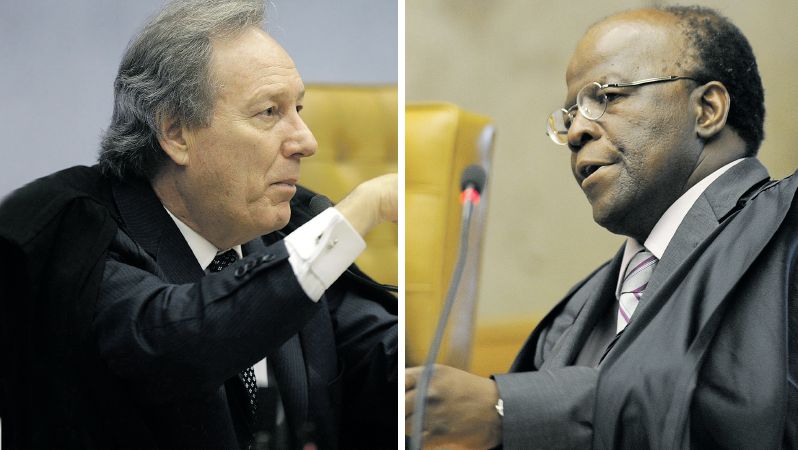 Ricardo Lewandowski, revisor do mensalão, e Joaquim Barbosa, relator do mensalão | Carlos Humberto/ STF e Evaristo Sá/ AFP