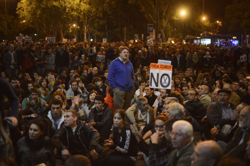 População protesta contra medidas de austeridade em Madri | Pierr Philippe Marcou/ AFP