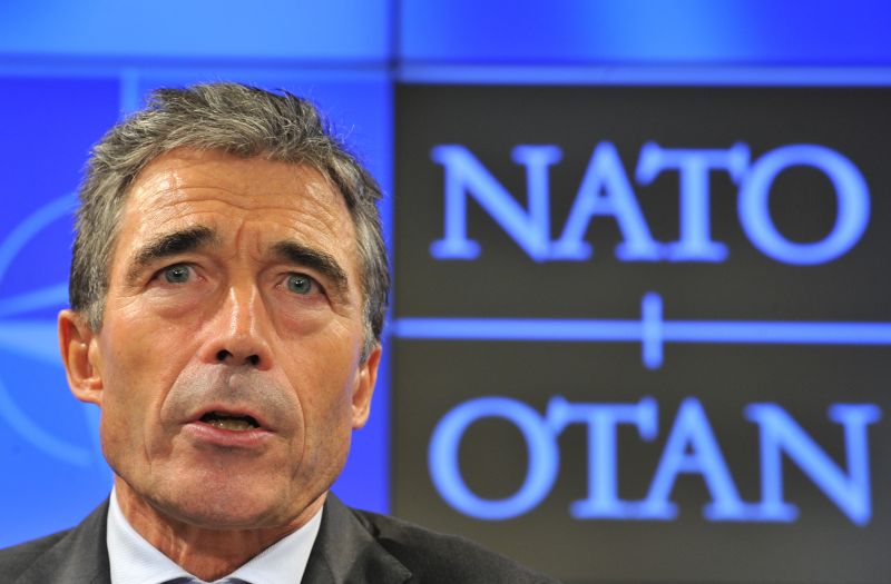 Foto de arquivo mostra o secretário-geral Anders Fogh Rasmussen | AFP Photo/Georges Gobet