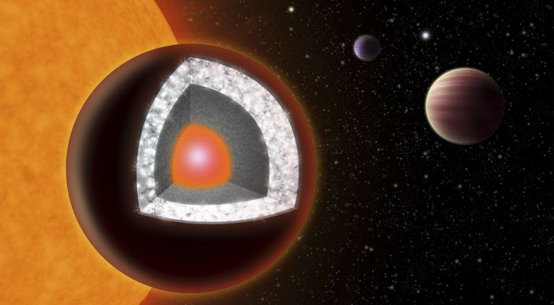 Concepção artística da Nasa mostra como seria o interior do planeta, formado por uma camada de diamante | REUTERS/NASA/JPL-Caltech