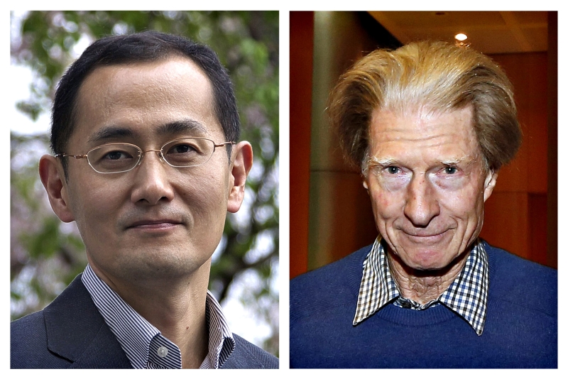 Yamanaka demonstrou humildade, dizendo-se honrado por dividir o Nobel com Gurdon | Fotos: Kyoto University/Reuters e Suzanne Plunkett/Reuters