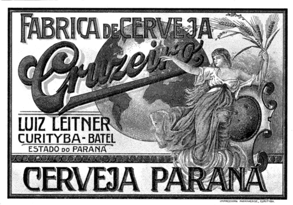 Rótulo da Cerveja Paraná, que era fabricada pela Cervejaria Cruzeiro, em 1940 | Acervo Cid Destefani