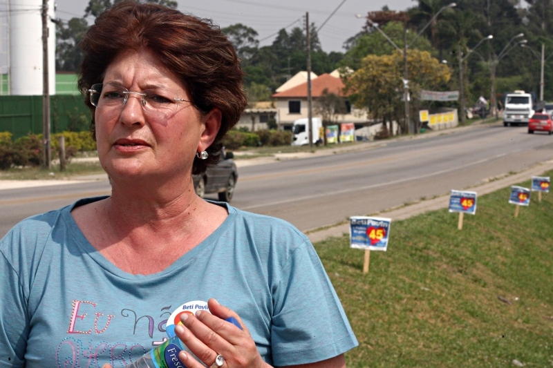 Beti Pavin: prefeita eleita em Colombo teve contas de sua gestão anterior reprovadas pela Câmara. Com a votação da manhã, parlamentares desfizeram a reprovação e a tornaram "ficha limpa" | Felipe Rosa/ Gazeta do Povo