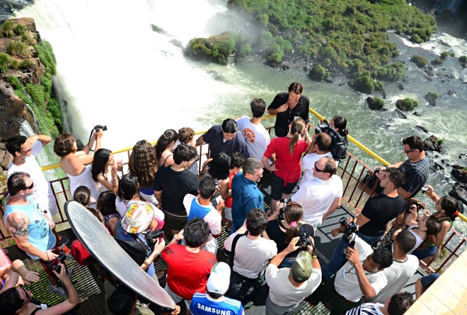 Jornalistas cercaram o suíço nas Cataratas | 