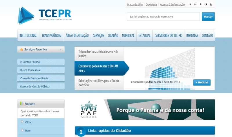 Site foi reformulado para ser mais acessível a toda a população | Reprodução