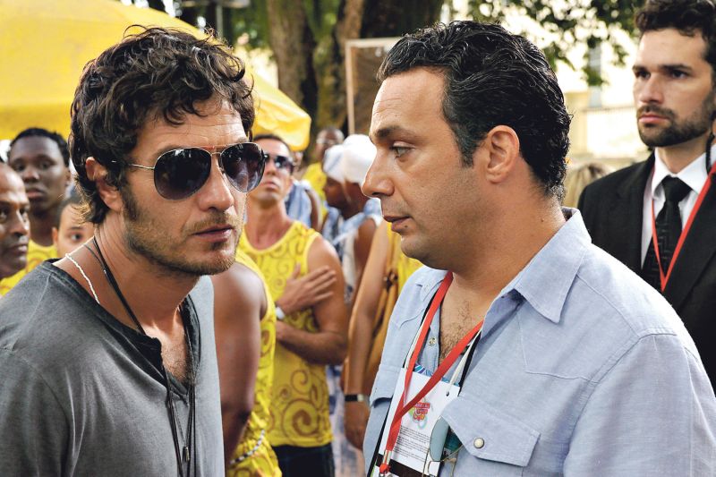 Gabriel Braga Nunes (esq.) e Marcelo Médici gravam cenas de O Canto da Sereia em Salvador: estreia em janeiro | Estevam Avellar / TV Globo