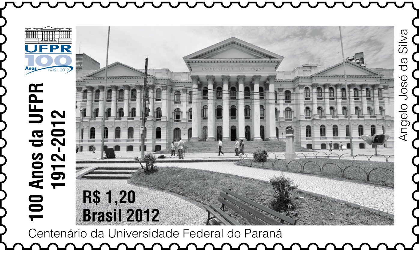Selo criado por Ângelo José da Silva marca o centenário da UFPR | Divulgação / Correios