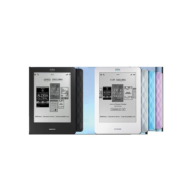 KOBO TOUCH  CULTURA -Enquanto a Amazon não desembarca no Brasil  e isso pode estar muito próximo , o leitor de e-books Kobo Touch, da Livaria Cultura, é uma boa pedida para quem gosta de livros. São 12 mil títulos em português  número que deve crescer bastante no ano que vem. Preço:R$ 400 | 