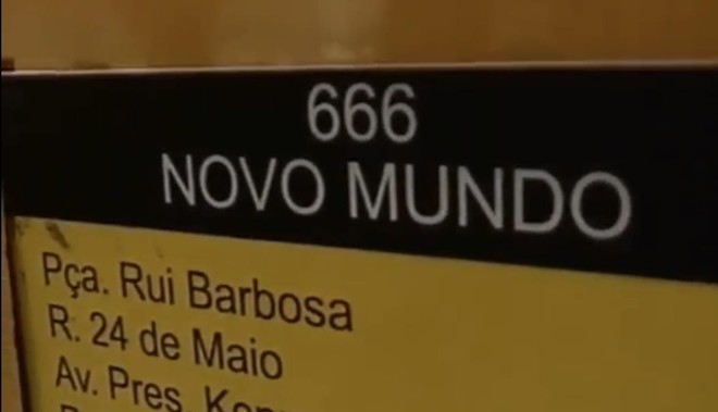 Número da linha Novo Mundo, o 666 foi incorporado na brincadeira | 