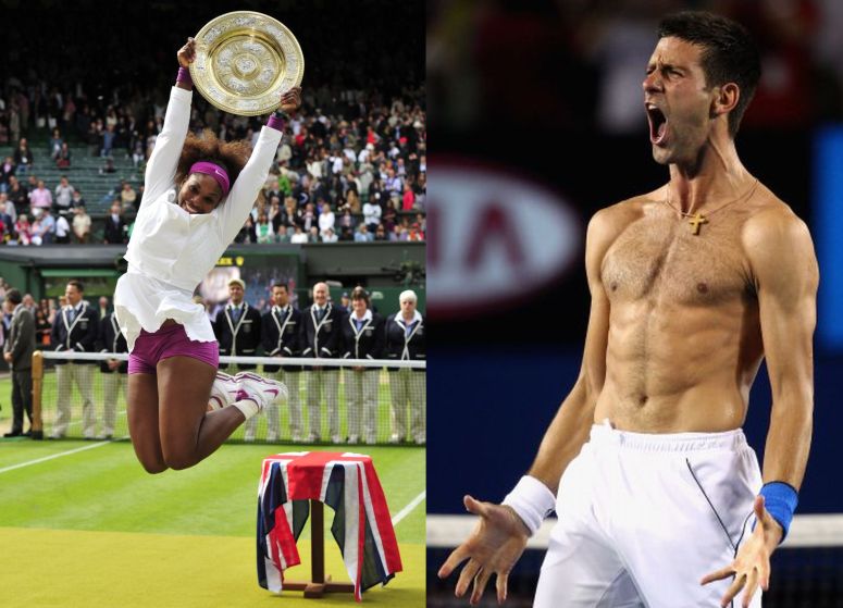 Serena Williams e Novak Djokovic foram eleitos os melhores tenistas de 2012 | AFP