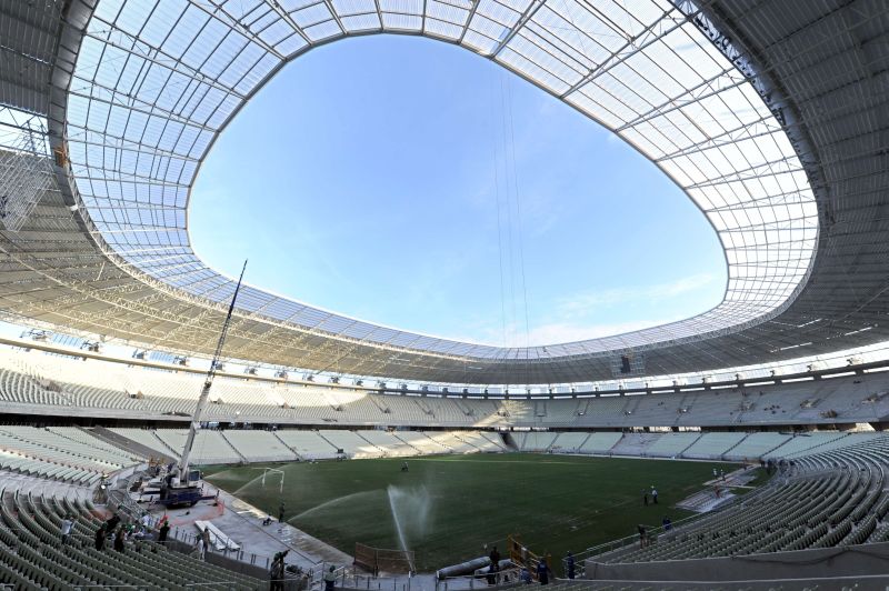 O novo Castelão, ao custo de R$ 518,6 milhões, terá capacidade para receber 67 mil torcedores, sem divisão de torcida | Evaristo Sá/AFP